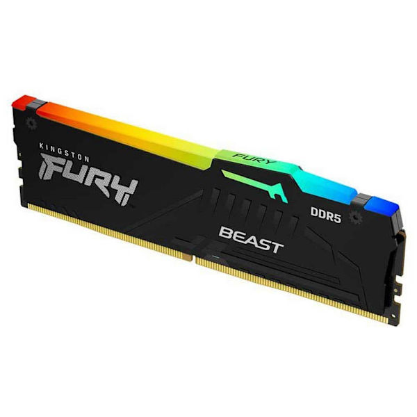 Kingston Hukommelse Ram Fury Beast Rgb 1x16gb Ddr5 6000mhz Sort