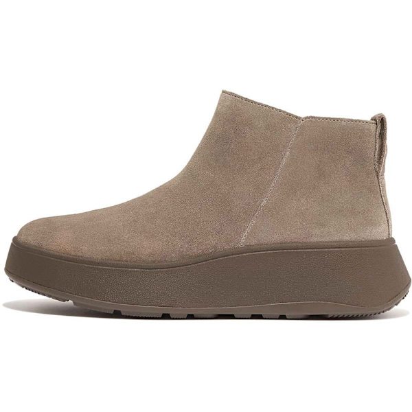 Fitflop StÖvlar F-mode Suede Flatform Zip Ankle Brun EU 38 Kvinna