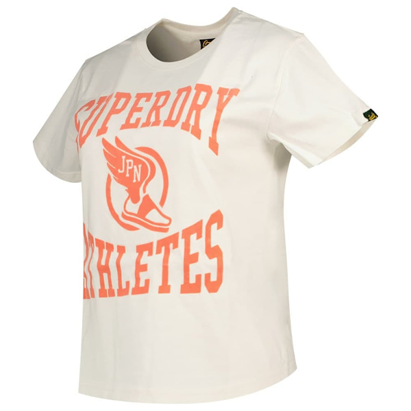 Superdry Varsity Flocked Fitted T-shirt Med Korte ærmer Hvid M Kvinde