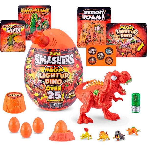 Smashers Eeppinen Muna Vaalealla Hahmolla Dino Magma Mega Monivärinen