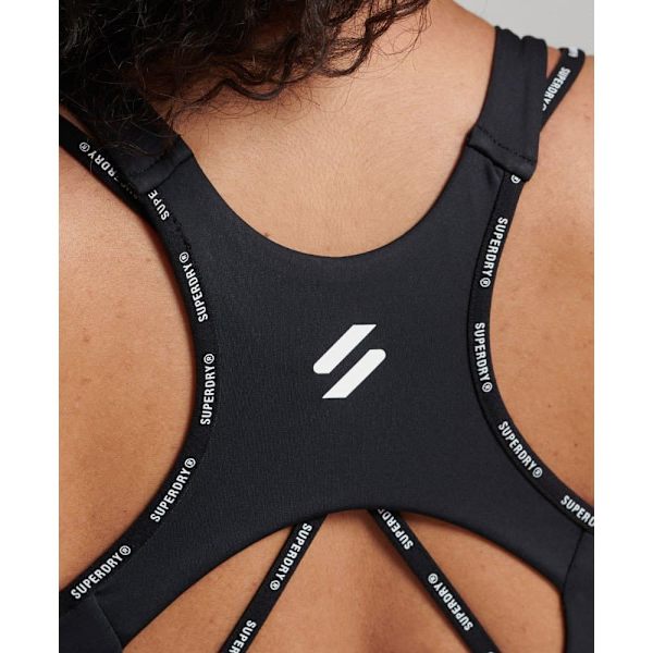 Superdry Sport-bh Train Branded Elastic Grå XS Kvinna