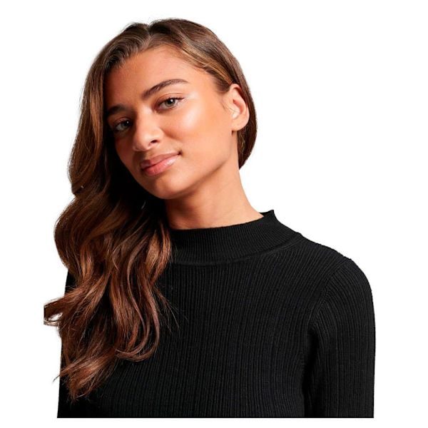 Superdry Langærmet Kort Kjole Backless Bodycon Sort S Kvinde