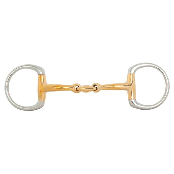 Br Dobbeltleddet æggeskodder Anatomisk Soft Contact 12 Mm Ring 55 Mm Snaffle Gylden 12.5 cm