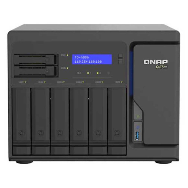 Qnap Nas Ts-h886-d1602-8g Søvfarvet Sort