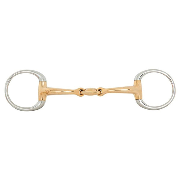 Br Dubbelfogad äggstöt Anatomisk Bradoon Soft Contact 10 Mm Ringar 50 Mm Snaffle Guld 12.0 cm