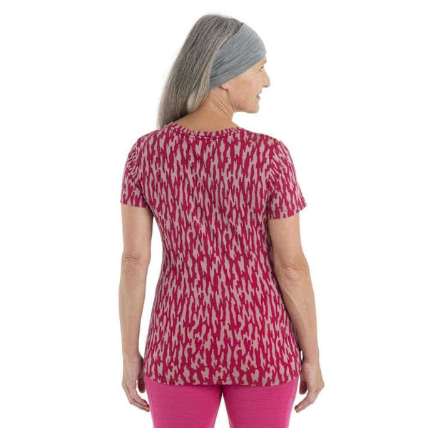 Icebreaker Kortærmet T-shirt 150 Tech Lite Ii Glaci Cam Merino Rosa S Kvinde