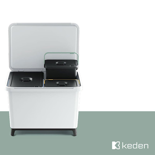 Keden Återvinningstunna 2x10l Systema 39x29x41cm Silver