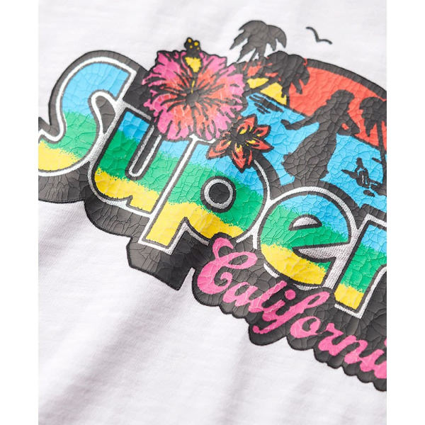 Superdry Cali Sticker Fitted T-shirt Med Korta ärmar Vit 2XS Kvinna