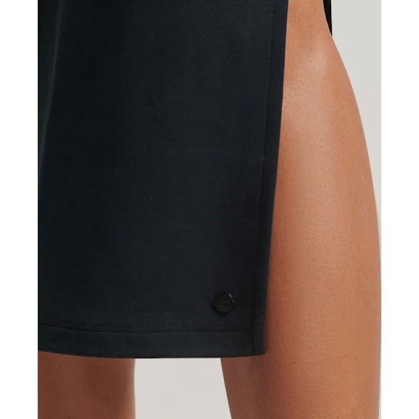Superdry Lang Kjole Uden ærmer Studios Jersey Open Back Sort XL Kvinde
