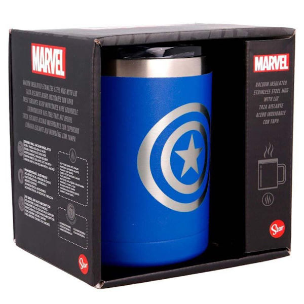Marvel Stor Captain America Termos I Rostfritt Stål 380ml Blå