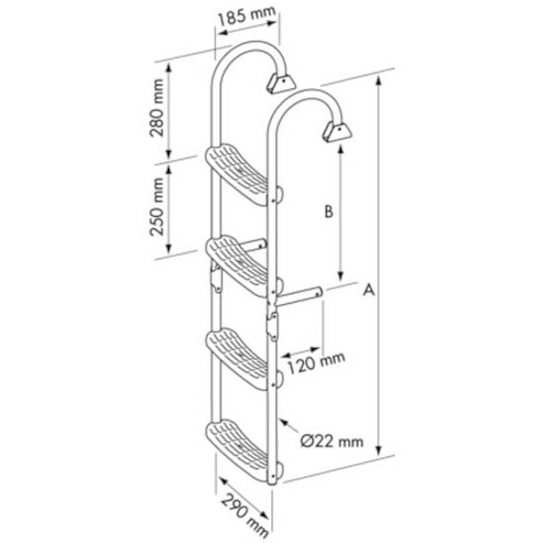 Plastimo Stainless Steel Folding Ladder 180 Crook Grå 2+3 Steps