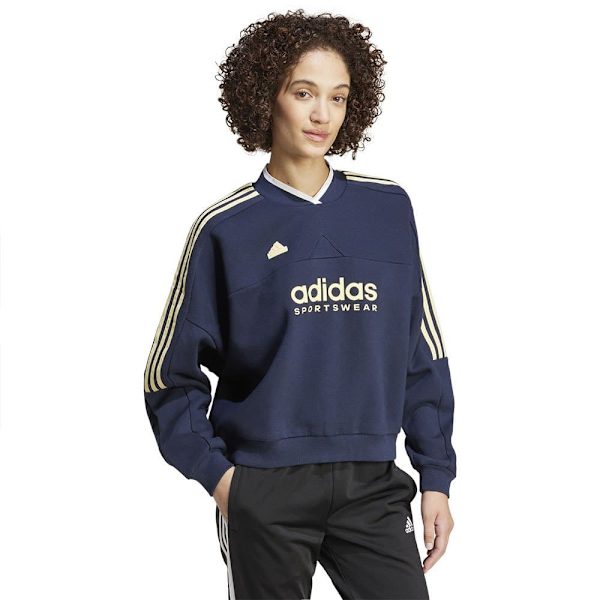 Adidas Tiro Cut 3 Stripes Fleece Tröja Blå M / Regular Kvinna