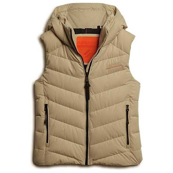 Superdry Väst Microfibre Padded Beige S Kvinna