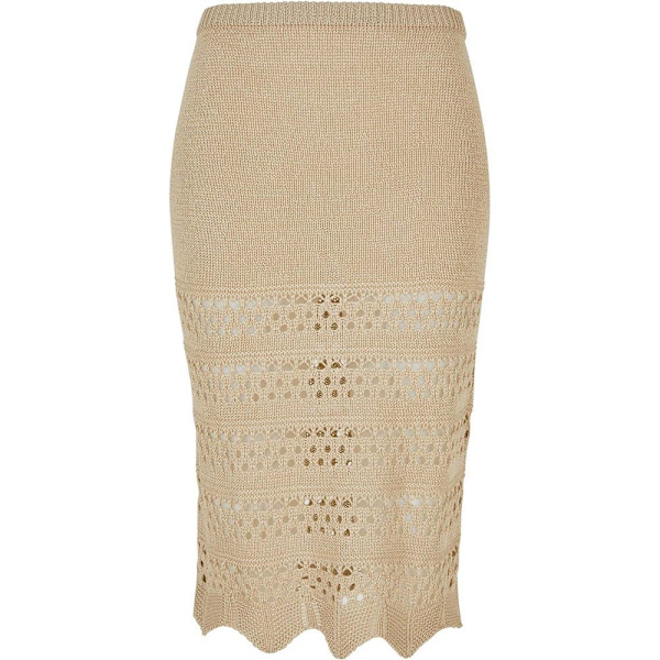 Urban Classics Crochet Midinederdel Beige 5XL Kvinde