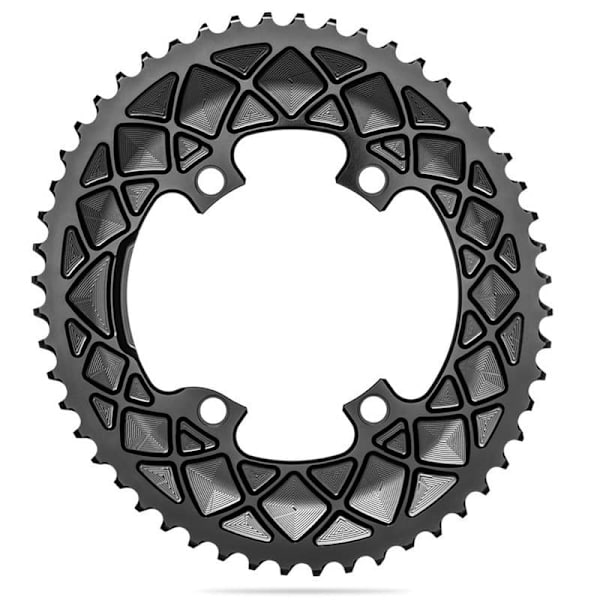 Absolute Black Oval 2x Asymmetric Shimano 9100/8000 110 Bcd Kædehjul Sort 52t