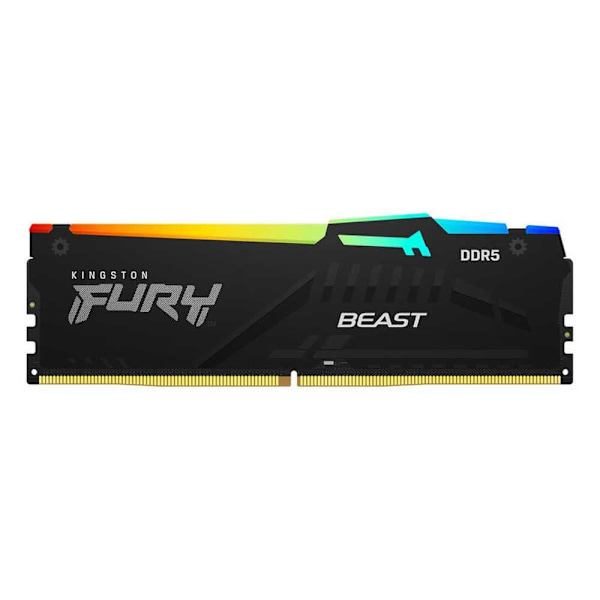 Kingston Hukommelse Ram Fury Beast Rgb 1x16gb Ddr5 5200mhz Sort