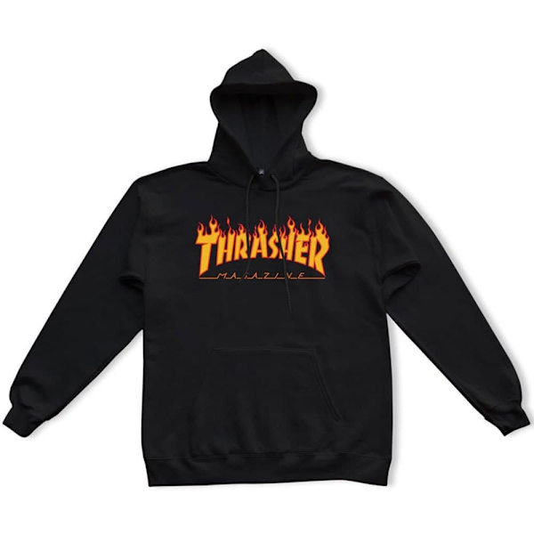 Thrasher Hættetrøje Flame Logo Sort S Mand