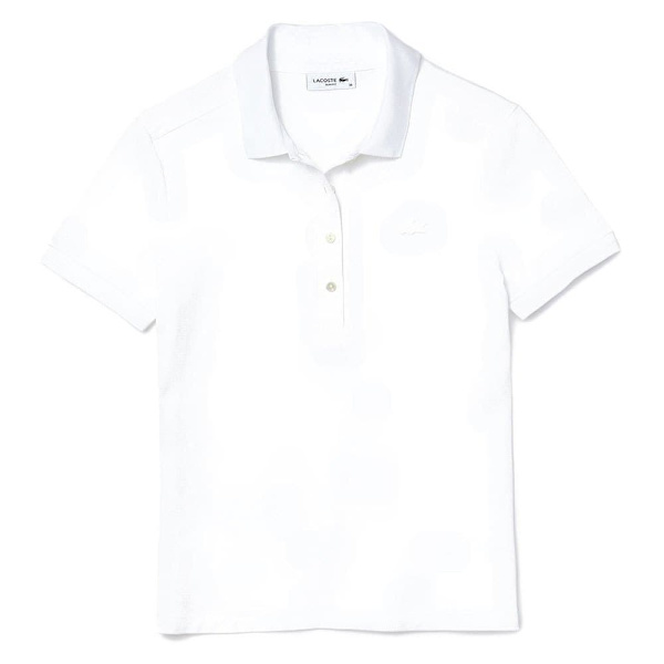 Lacoste Lyhythihainen Poolopaita Stretch Cotton Piqué Valkoinen 40 Nainen