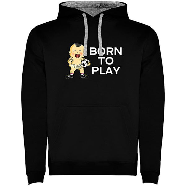 Kruskis Hættetrøje Born To Play Football Two-colour Sort 3XL Mand