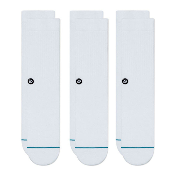 Stance Strumpor Icon 3 Par Vit EU 38-42 Man