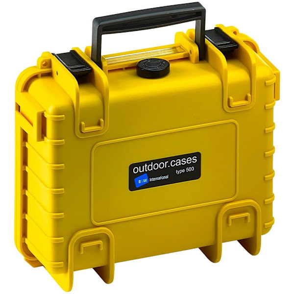 B&w Outdoor Case Type 500 With Pre-cut Foam Insert Keltainen