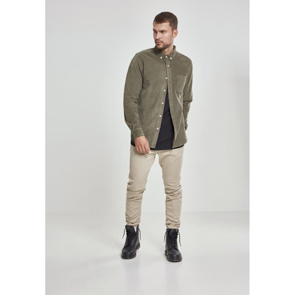 Urban Classics Corduroy Pitkähihainen Kauluspaita Vihreä 2XL Mies