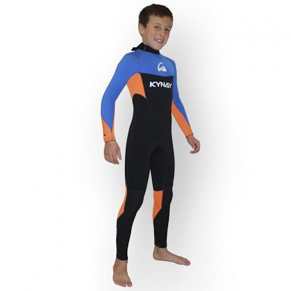 Kynay Ungdom Langærmet Neoprendragt Med Lynlås Bagpå Surf Neoprene Ultra Stretch 4/3 Mm Flerfarvet 8 Years