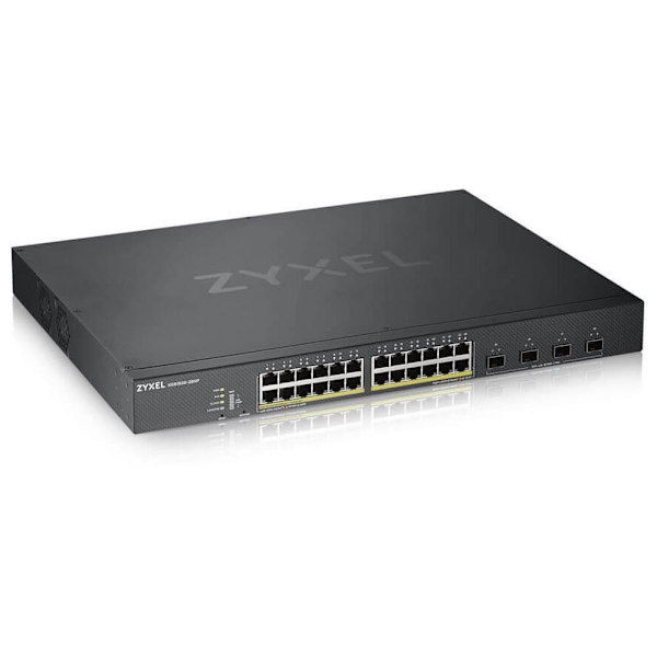 Zyxel Switch 24p Gbe Poe Smart 4x10g Sort Sort