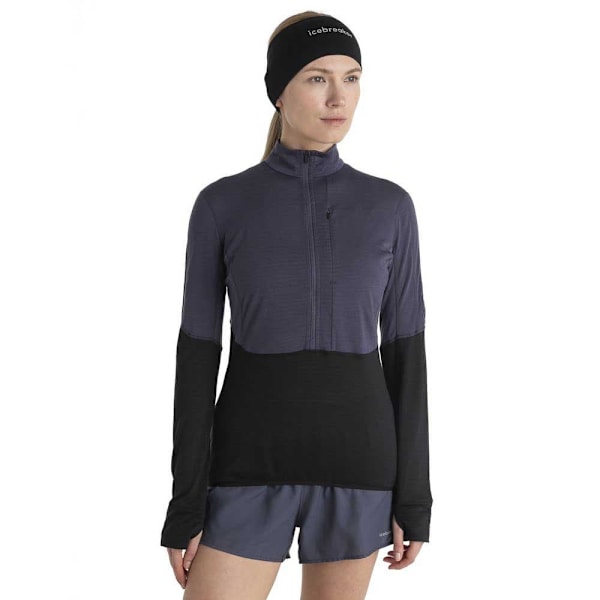 Icebreaker Merino 200 Realfleece Descender Fleecejakke Med Halv Lynlås Grå S Kvinde
