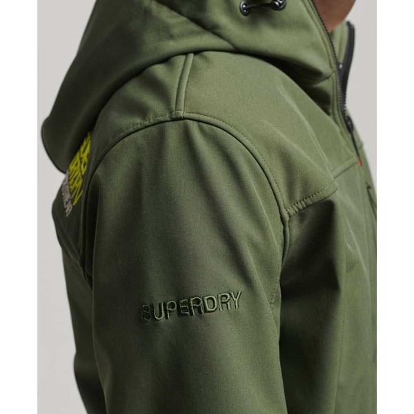 Superdry Täysi Vetoketjullinen Sadetakki Soft Shell Vihreä S Mies