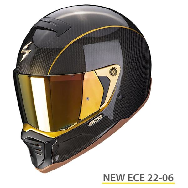 Scorpion Konvertibel Hjelm Exo-hx1 Carbon Se Sort,Gylden XL