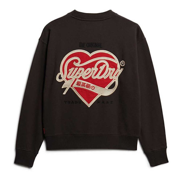 Superdry Workwear Embroiderer Loose Tröja Brun M Kvinna