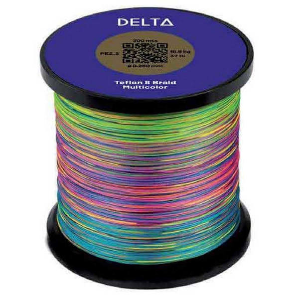 Delta Flettet Teflon 8 Braid 300 M Flerfarvet 0.145 mm
