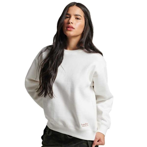 Superdry Luvtröja Essential Logo Unbrushed Vit S Kvinna