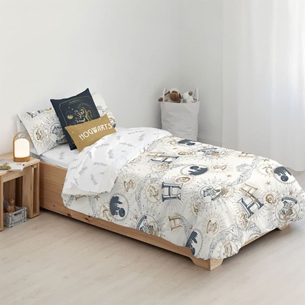 Play Fabrics Dynetæppe Med Knapper Harry Potter Guld Til Seng På 105 Cm 180x240 Cm