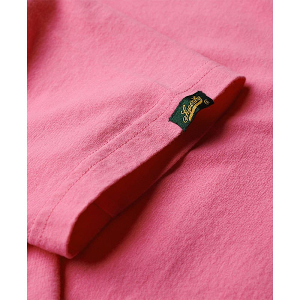 Superdry Varsity Flocked Fitted T-shirt Med Korte ærmer Rosa M Kvinde