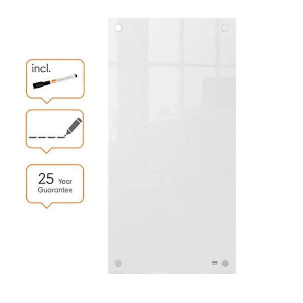 Nobo Whiteboardpanel I Glas 30x60 Cm