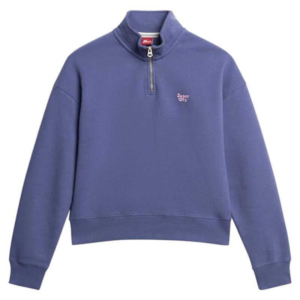 Superdry Essential Tröja Med Halv Dragkedja Lila XL Kvinna