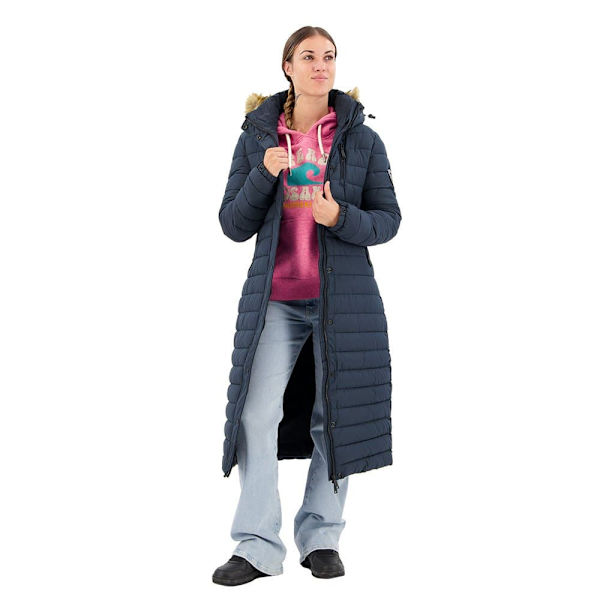 Superdry Puffer Takki Fuji Longline Sininen XS Nainen