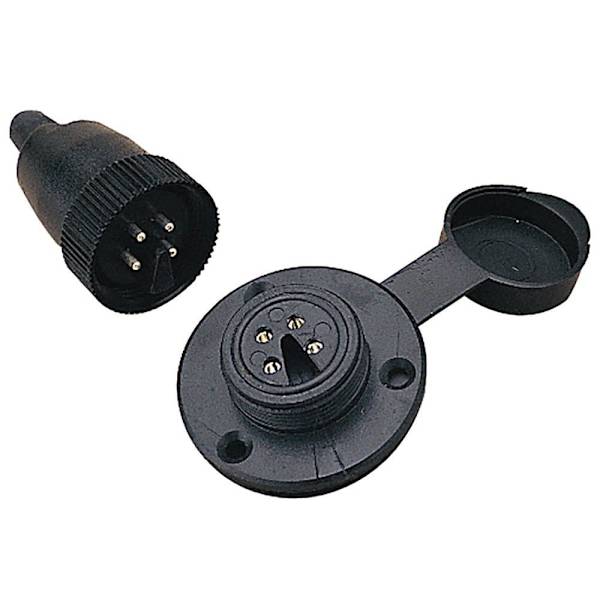 Sea-dog Line Polariseret Pin Elektrisk Stik 4 Sort 5 A