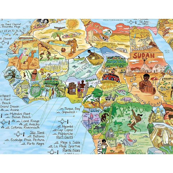 Awesome Maps Karta Världens Bästa Surfstränder Originalfärgad Upplaga Surftrip Flerfärgad