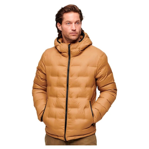 Superdry Pufferjacka Short Quilted Brun M Man