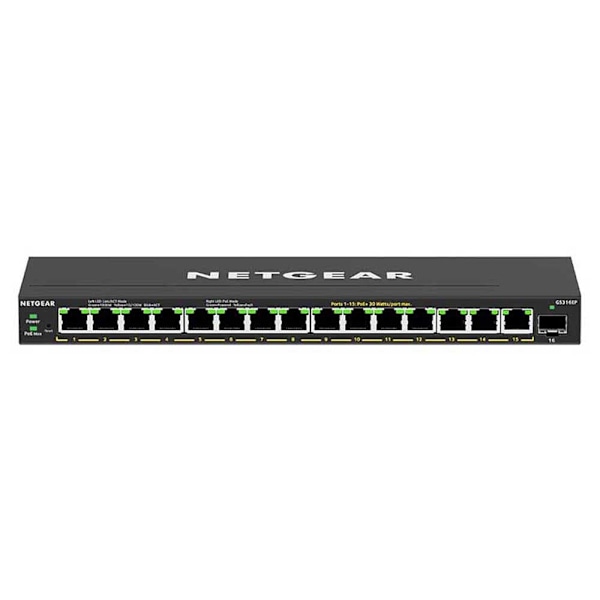 Netgear Hamnar Switch Gs316ep-100pes 16 Svart