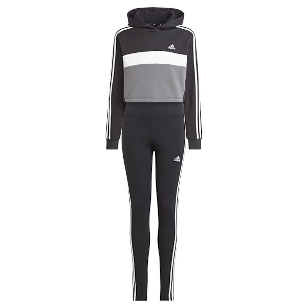 Adidas Stripes Colorblock Fleece Træningsdragt Tiberio 3 Sort 7-8 Years