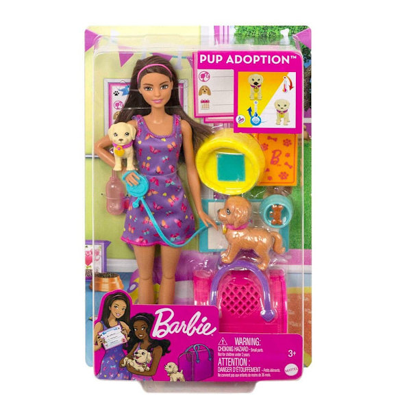 Barbie Adoptera Dockor Lila Klänning Docka Guld