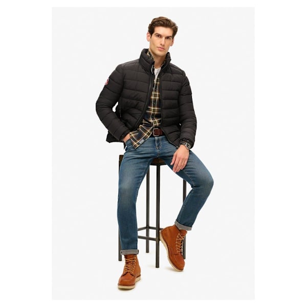Superdry Fuji Embroidered Padded Jakke Sort L Mand