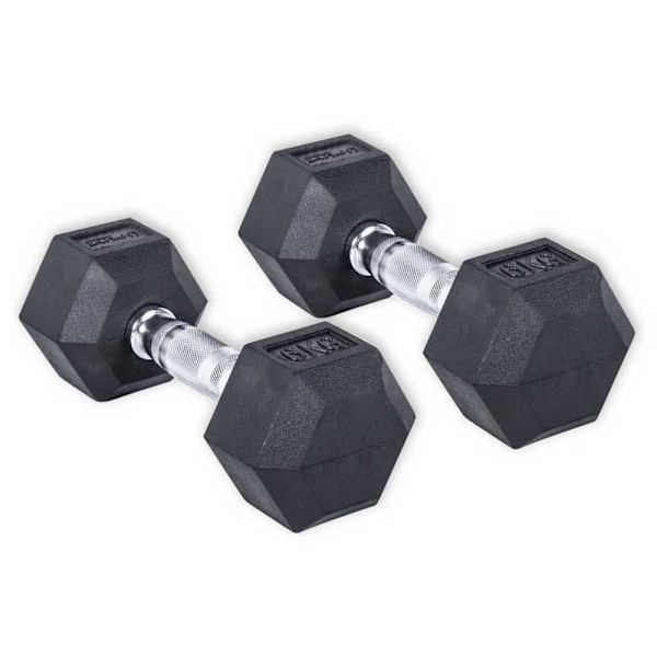 Olive Rubber Hex 6kg Pair Sort,Søvfarvet 6 kg