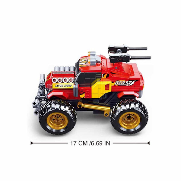 Sluban Power Bricks R/c 2.4g Off Road 265 Bitar Konstruktion Spel Silver