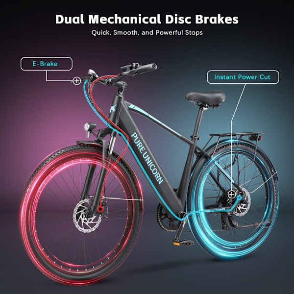 PURE UNICORN U3 29" Mountainbike, 750W 48V 12,8Ah, Sort
