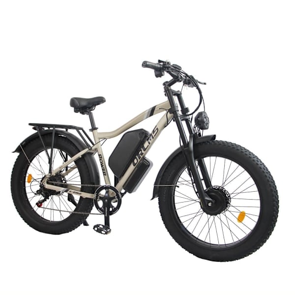 Elmountainbike Orlms MX500, 2*1000W motor, 52V 25Ah batteri, 26", helfjädring